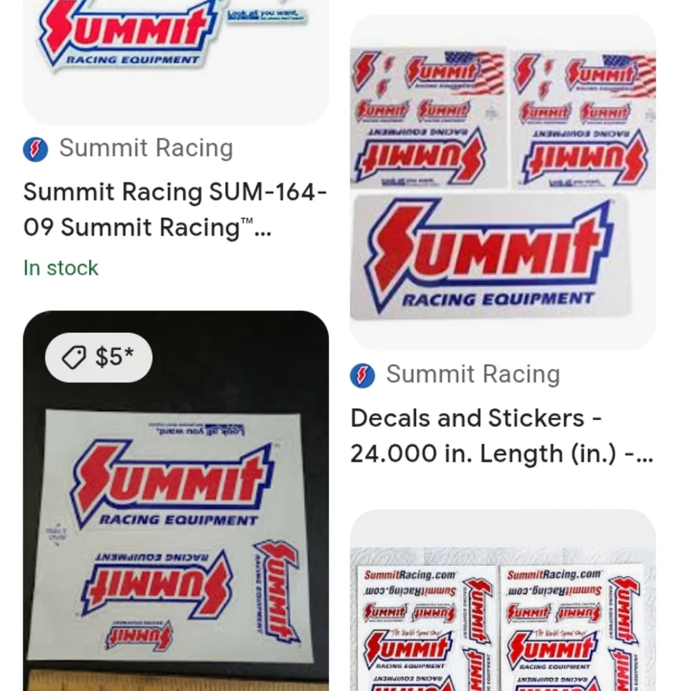 Vintage Summit Racing Equipment Sticker Set - Picture 6 of 7